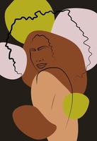 Beautiful African woman. Wall art in the style of Pop art. Colorful wall art. vector