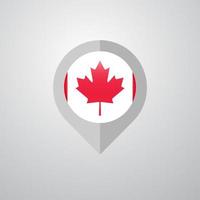 Map Navigation pointer with Canada flag design vector