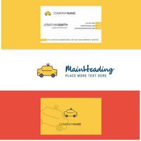 Beautiful Taxi Logo and business card vertical Design Vector