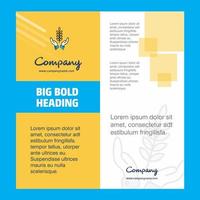 Crops in hands Company Brochure Title Page Design Company profile annual report presentations leaflet Vector Background