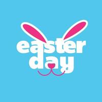 Happy Easter day card with creative design typography and light theme vector