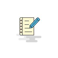 Flat Writing on notes Icon Vector
