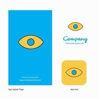 Eye Company Logo App Icon and Splash Page Design Creative Business App Design Elements vector