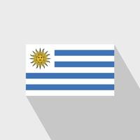 vector de diseño de larga sombra de bandera de uruguay