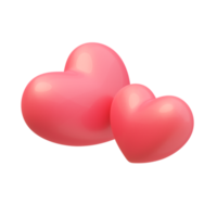 3d globos brillantes en forma de corazón expresión de amor en el día de san valentín. png