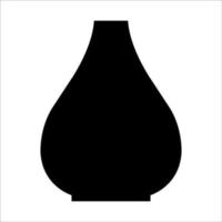 Black vector illustration of modern ceramic vase. Single element in trendy boho style isolated on white background