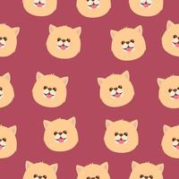 Seamless pattern with happy smiling dog on pink background vector