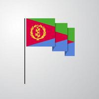 fondo creativo de bandera ondeante de eritrea vector