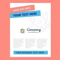 Nuclear Title Page Design for Company profile annual report presentations leaflet Brochure Vector Background