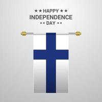 Finland Independence day hanging flag background vector