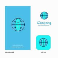 Globe Company Logo App Icon and Splash Page Design Creative Business App Design Elements vector