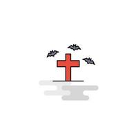 Flat Grave Icon Vector