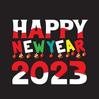 diseño de camiseta feliz año nuevo 2023 vector