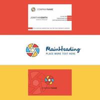 Beautiful Camera shutter Logo and business card vertical Design Vector