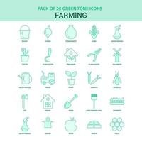 25 Green Farming Icon set vector