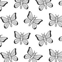 Seamless pattern with a butterfly. Doodle style. Vector illustration.