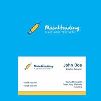 Syringe logo Design with business card template Elegant corporate identity Vector