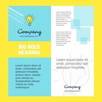 Idea Company Brochure Title Page Design Company profile annual report presentations leaflet Vector Background