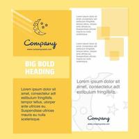Crescent and stars Company Brochure Title Page Design Company profile annual report presentations leaflet Vector Background
