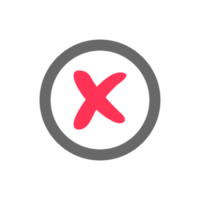 röd korsa ikon för saker den där skall inte vara Gjort eller förbjuden png