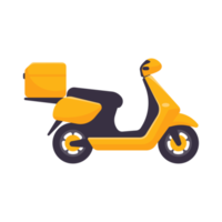 Motorbike for food delivery service online ordering concept png