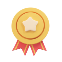 Médaille d'or 3d avec une étoile au milieu des récompenses pour les victoires dans les événements sportifs png