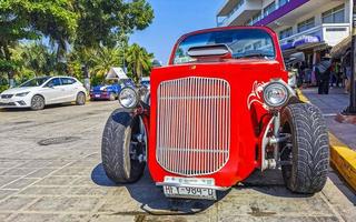 Puerto Escondido Mexico Oaxaca Mexican 2022 Various colorful tuned cars and classic vintage cars  Mexico. photo