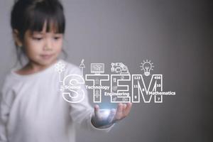 STEM Education Concept, STEM. Science Technology Engineering Math. Sci-Tech. Tech. Education concept. photo