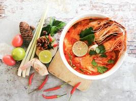 Tom Yum Goong is a famous Thai food all over the world photo