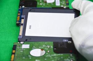 SSD is a hard disk that is more popular to use. old hard disk photo