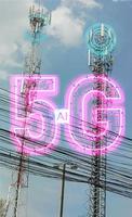 Concept of 5G technology that is controlled by Wisdom photo