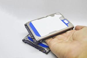 hard drive placed on a white background photo