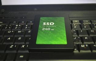 SSD drives are very popular these day, SSD are placed on laptop photo