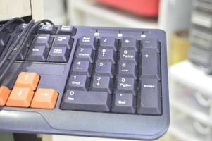 Close-up view of keyboard with numbers side photo