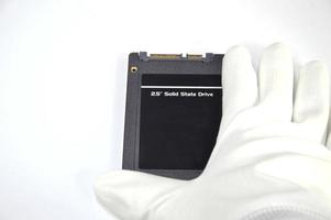 2.5 inch SSD hard drive on a white background. photo