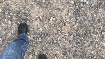 Walking through gravel video