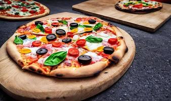 Pizza. Traditional Italian cuisine fast food. photo