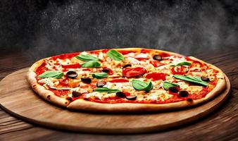 Pizza. Traditional Italian cuisine fast food. photo