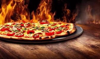 Pizza. Traditional Italian cuisine fast food. photo