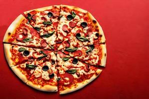 Pizza. Traditional Italian cuisine fast food. photo