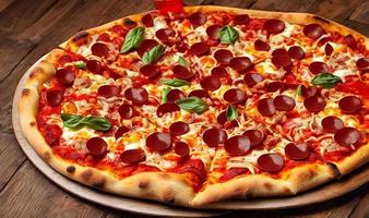 Pizza. Traditional Italian cuisine fast food. photo