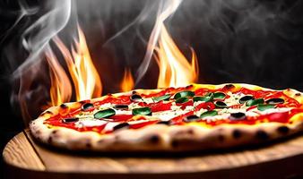 Pizza. Traditional Italian cuisine fast food. photo