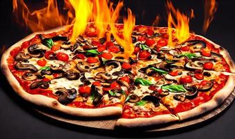 Pizza. Traditional Italian cuisine fast food. photo