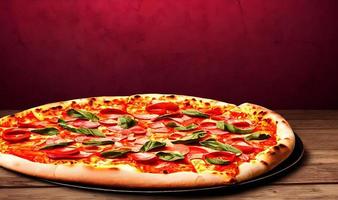 Pizza. Traditional Italian cuisine fast food. photo