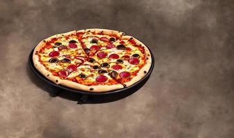 Pizza. Traditional Italian cuisine fast food. photo