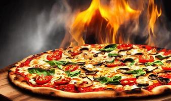 Pizza. Traditional Italian cuisine fast food. photo