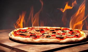 pizza. cocina tradicional italiana comida rápida. foto