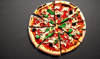 Pizza. Traditional Italian cuisine fast food. photo