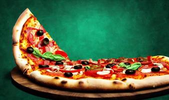 Pizza. Traditional Italian cuisine fast food. photo