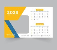 plantilla de calendario de escritorio para el año nuevo 2023 vector